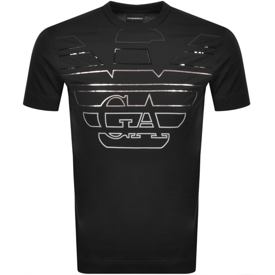 Alternative Image for ProductEmporio Armani Crew Neck Logo T Shirt Black1
